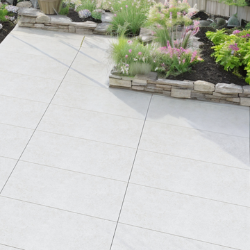 Nuovo Padova White Outdoor Porcelain Paving Slabs - 900x600x20 mm