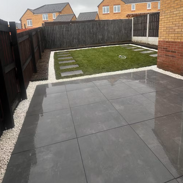 Olympia Black Outdoor Porcelain Paving Slabs - 800x800x20 mm
