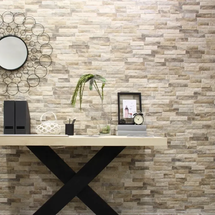 Orlando Beige Split Face Wall Cladding Tile 80x442 mm