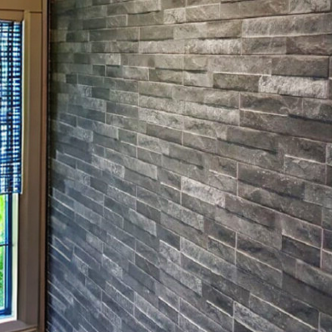 Orlando Black Split Face Wall Cladding Tile 80x442 mm