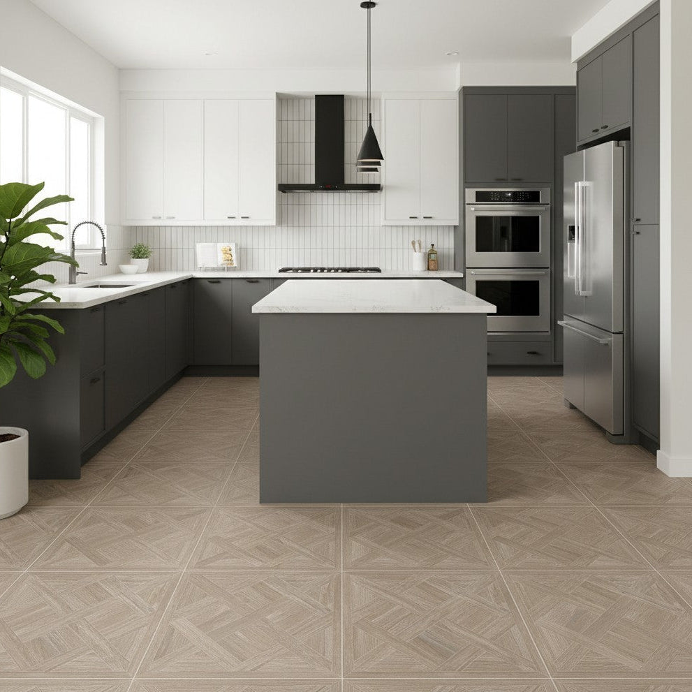 Parke Cream Matt Wall&Floor Porcelain Tile-600x600mm