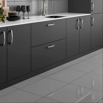 Pure Grey Polished Wall&Floor Porcelain Tile - 600x600mm