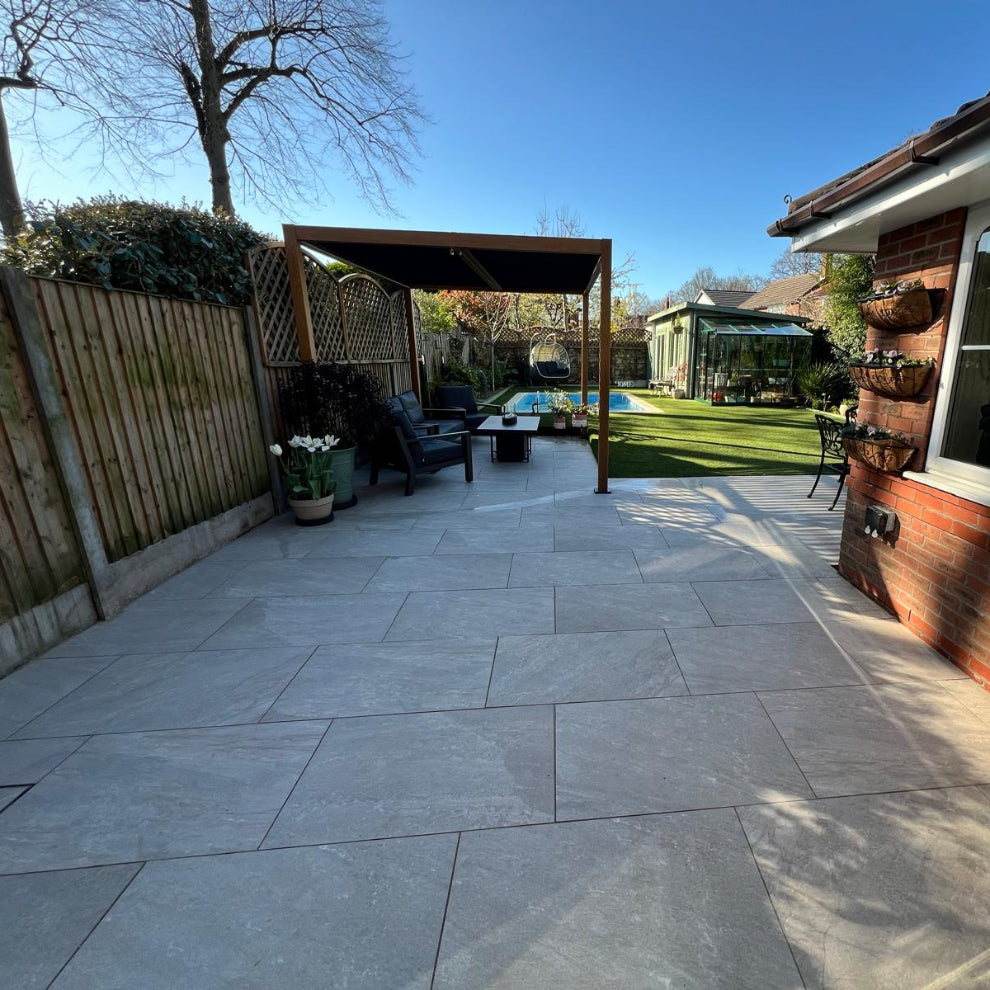 Quarzite Beige Outdoor Porcelain Paving Slabs - 800x800x20 mm