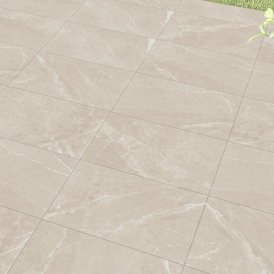 Rock Beige Outdoor Porcelain Paving Slabs - 900x600x20 mm