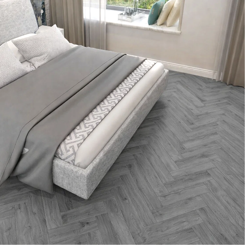 Rosa Azure Herringbone SPC Luxury Click Vinyl Flooring-750x150 mm