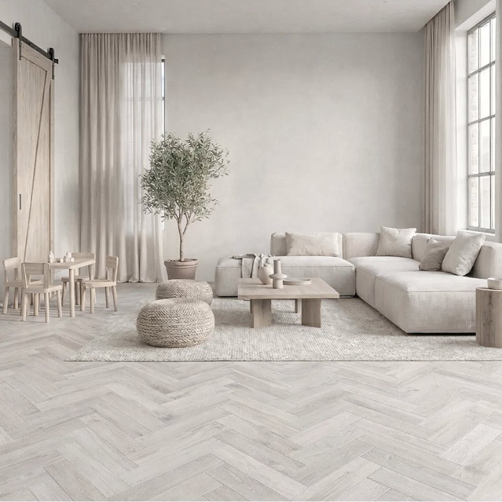 Rosa Light Herringbone SPC Luxury Click Vinyl Flooring-750x150 mm
