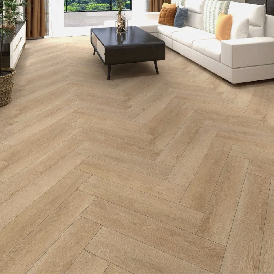 Rosa Light Oak Herringbone SPC Luxury Click Vinyl Flooring-750x150 mm