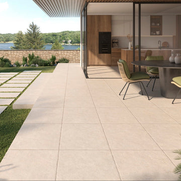 Royale Marfil Chiselled Edge Porcelain Paving Slabs - 910x610x18mm