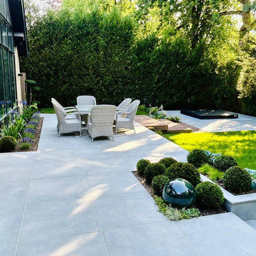 Saturnia Grey Outdoor Porcelain Paving Slabs - 800x800x20