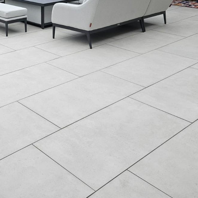 Saturnia White Outdoor Porcelain Paving Slabs - 1200X600x20 mm
