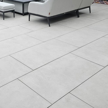 Saturnia White Outdoor Porcelain Paving Slabs - 1200X600x20 mm