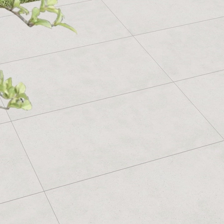 Saturnia White Outdoor Porcelain Paving Slabs - 1200X600x20 mm