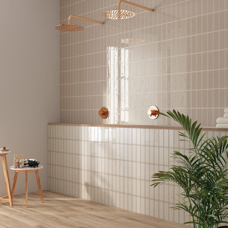 Shades Beige Brick Effect Feature Wall Tile- 200x65 mm