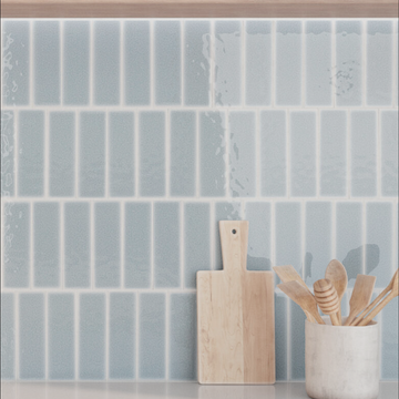 Shades Blue Brick Effect Feature Wall Tile- 200x65 mm