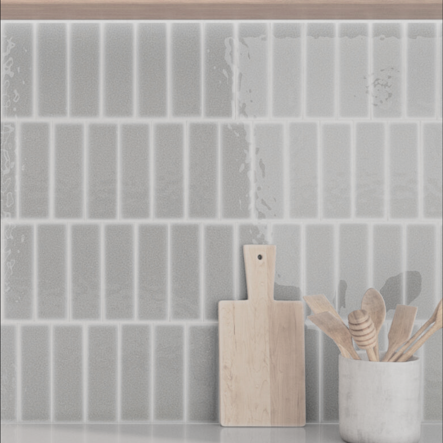 Shades Grey Brick Effect Feature Wall Tile- 200x65 mm