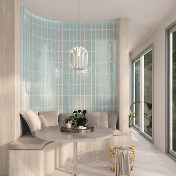 Shades Turquoise Brick Effect Feature Wall Tile- 200x65 mm