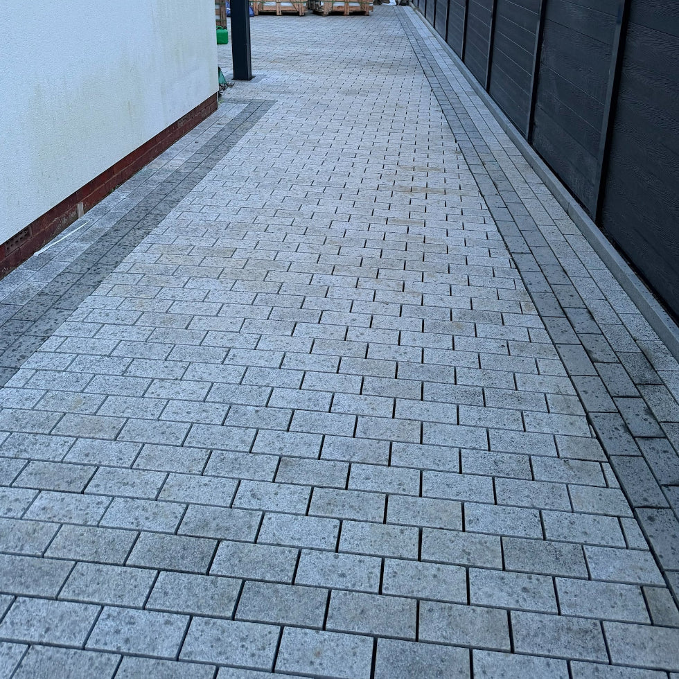 Silver Grey Granite Block Paving 200x100x50