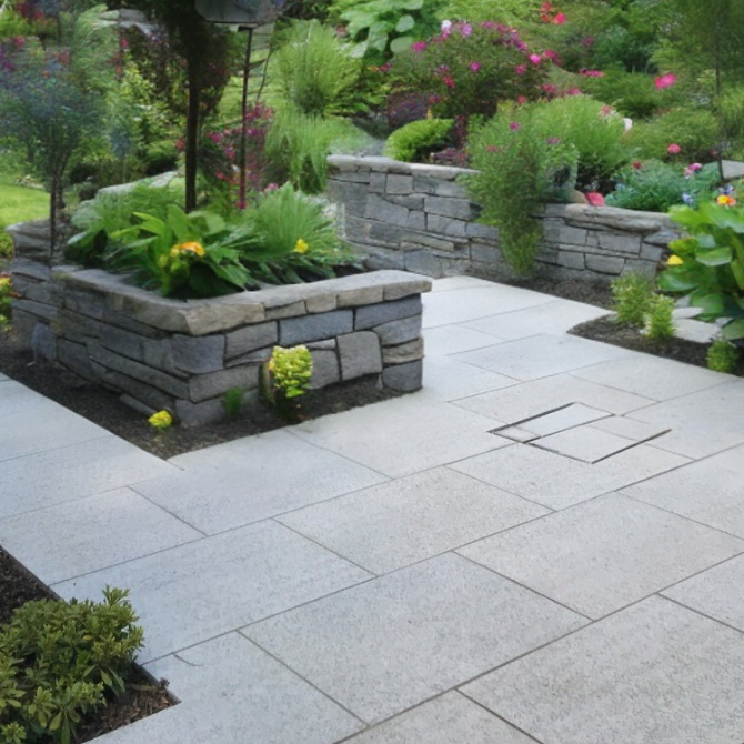 Silver Grey Granite Paving Slabs - 600x600mm