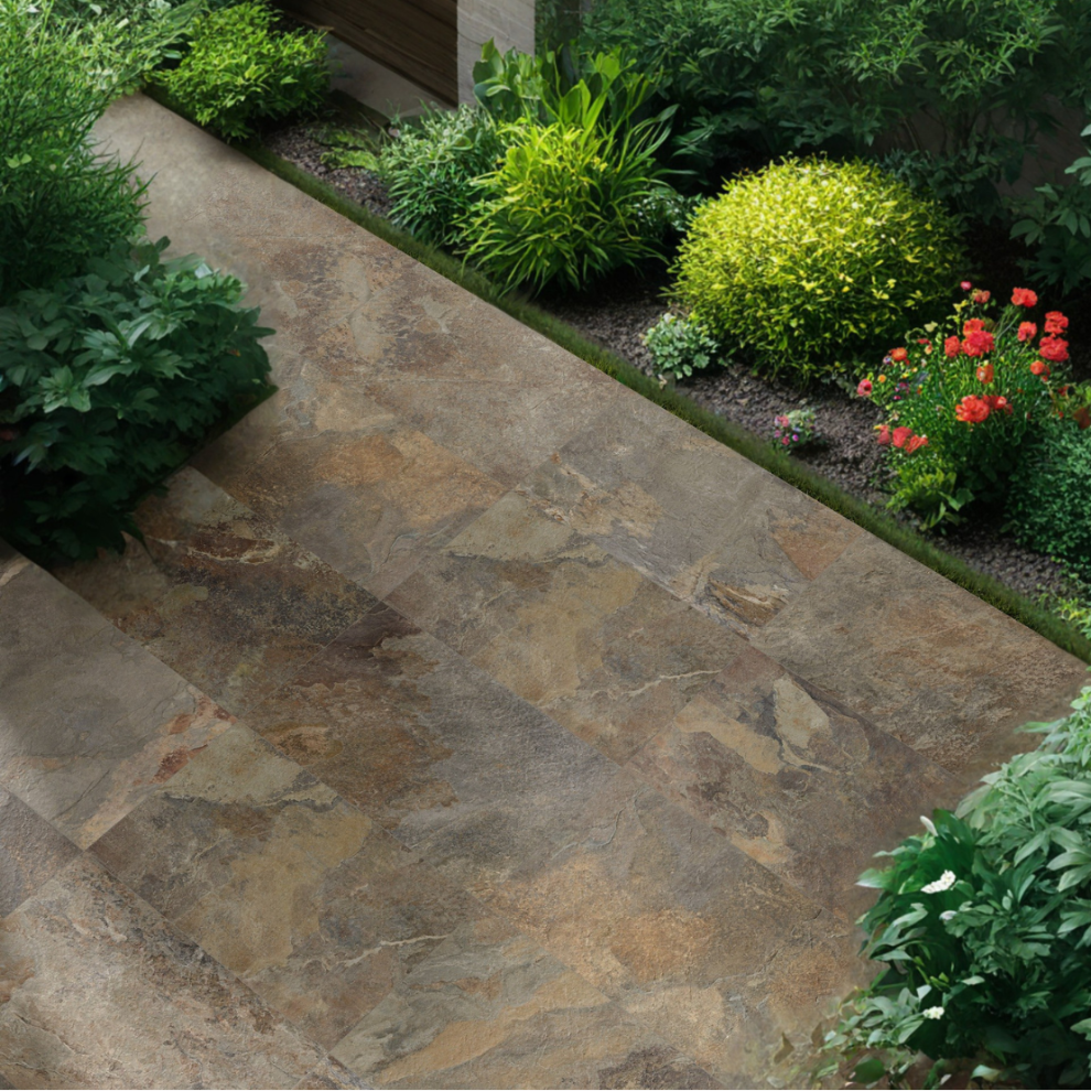 Slate Natural Outdoor Porcelain Paving Slabs - 900x600x20 mm