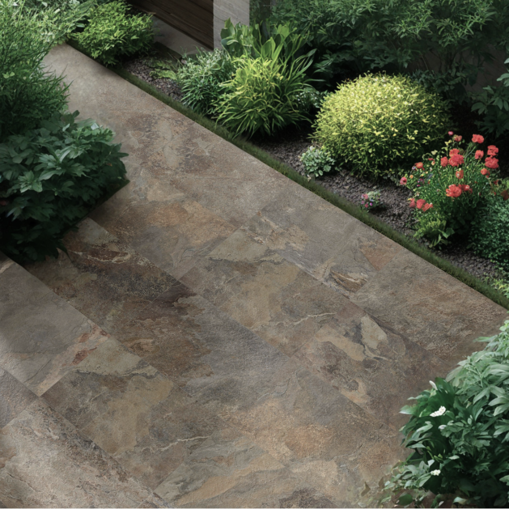 Slate Natural Outdoor Porcelain Paving Slabs - 900x600x20 mm