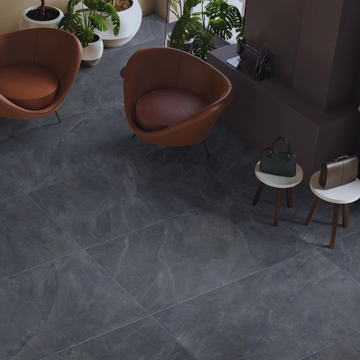 Slate Nero Matt Wall&Floor Porcelain Tile- 600x600mm