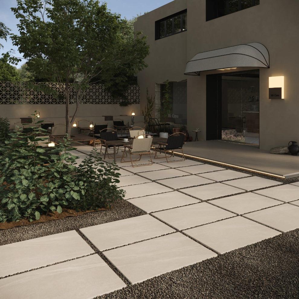 Solace Ivory Outdoor Porcelain Paving Slabs - 900x600x20 mm