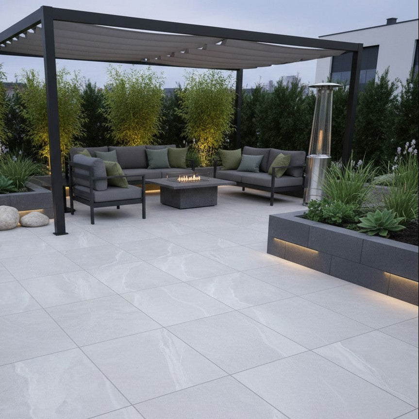 Solace Perla Outdoor Porcelain Paving Slabs - 900x600x20 mm