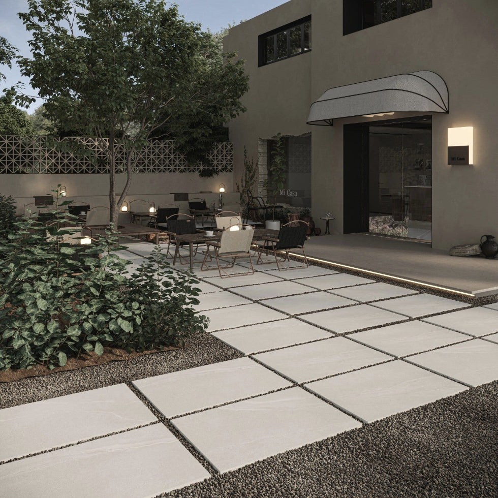 Solace Perla Outdoor Porcelain Paving Slabs - 900x600x20 mm