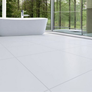 Solid White Matt Indoor Wall&Floor Porcelain Tile - 600x600mm