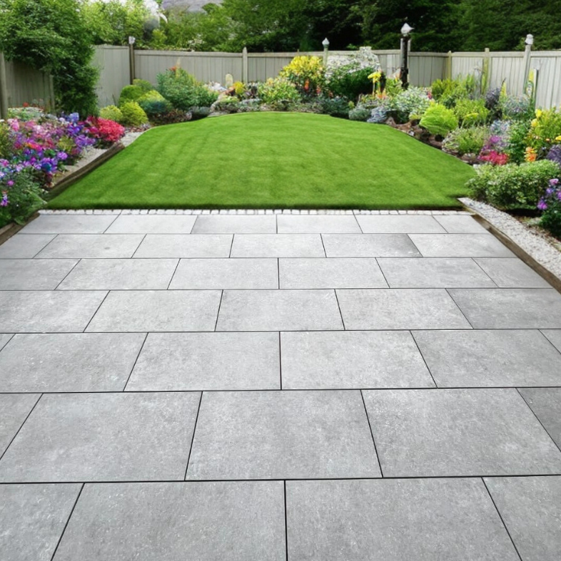 Toscana Grey Italian Outdoor Porcelain Paving Slabs - 900x450x20 mm