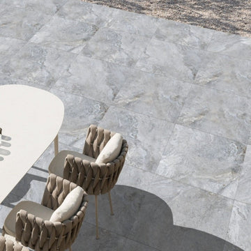 Tuscany Grey Outdoor Porcelain Paving Slabs - 900x600x20 mm