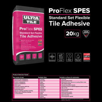 Ultra Tile ProFlex SPES Standard Set Flexible S1 Adhesive Grey-20 kg