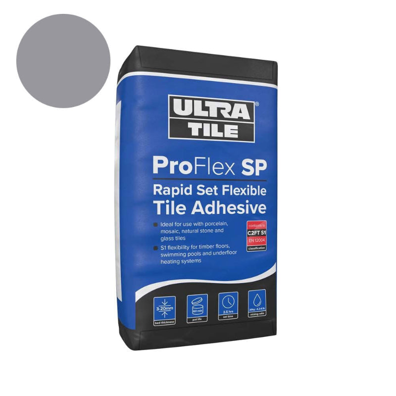 Ultra Tile ProFlex SP Rapid Set Flexible S1 Adhesive Grey-20 kg