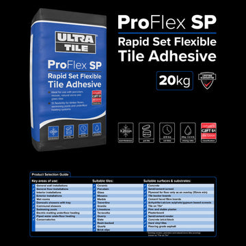 Ultra Tile ProFlex SP Rapid Set Flexible S1 Adhesive Grey-20 kg