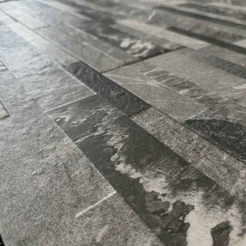 York Grey Split Face Italian Wall Cladding Tile 156x606 mm