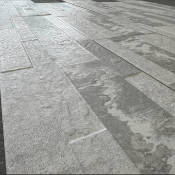 York White Split Face Italian Wall Cladding Tile 156x606 mm