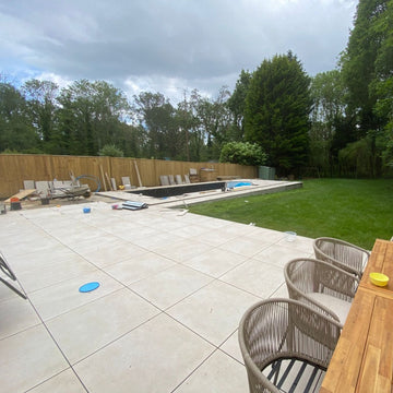 Cemento Ivory Outdoor Porcelain Paving Slabs - 800x800x20 mm