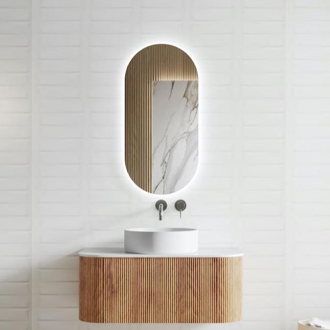 Phuket Solid Wood Fluted Vanity Without LED Mirror - 900mm | 750mm | 600mm