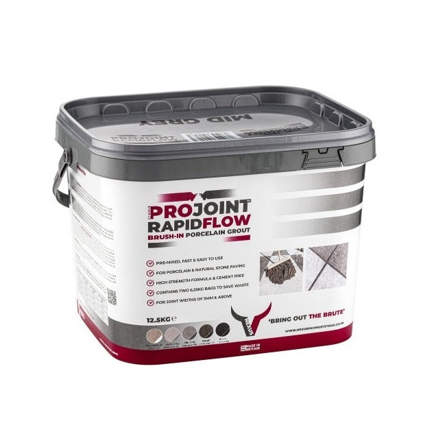 ProJoint RapidFlow Brush-In Porcelain Paving Grout 12.5kg (BLACK)