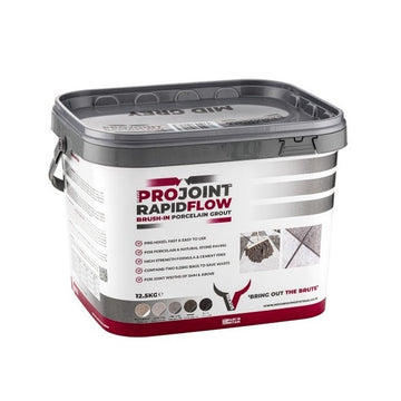 ProJoint RapidFlow Brush-In Porcelain Paving Grout 12.5kg (BLACK)