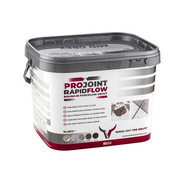  ProJoint RapidFlow Brush-In Porcelain Paving Grout 12.5kg (Basalt)