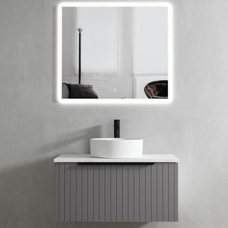 Valley Light grey Fluted Vanity - 800mm