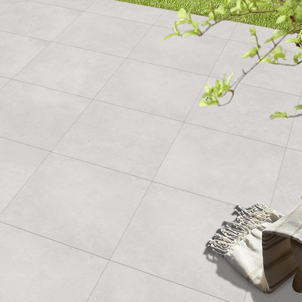 Bella Off White Outdoor Porcelain Paving Slabs - 600x600x20 mm