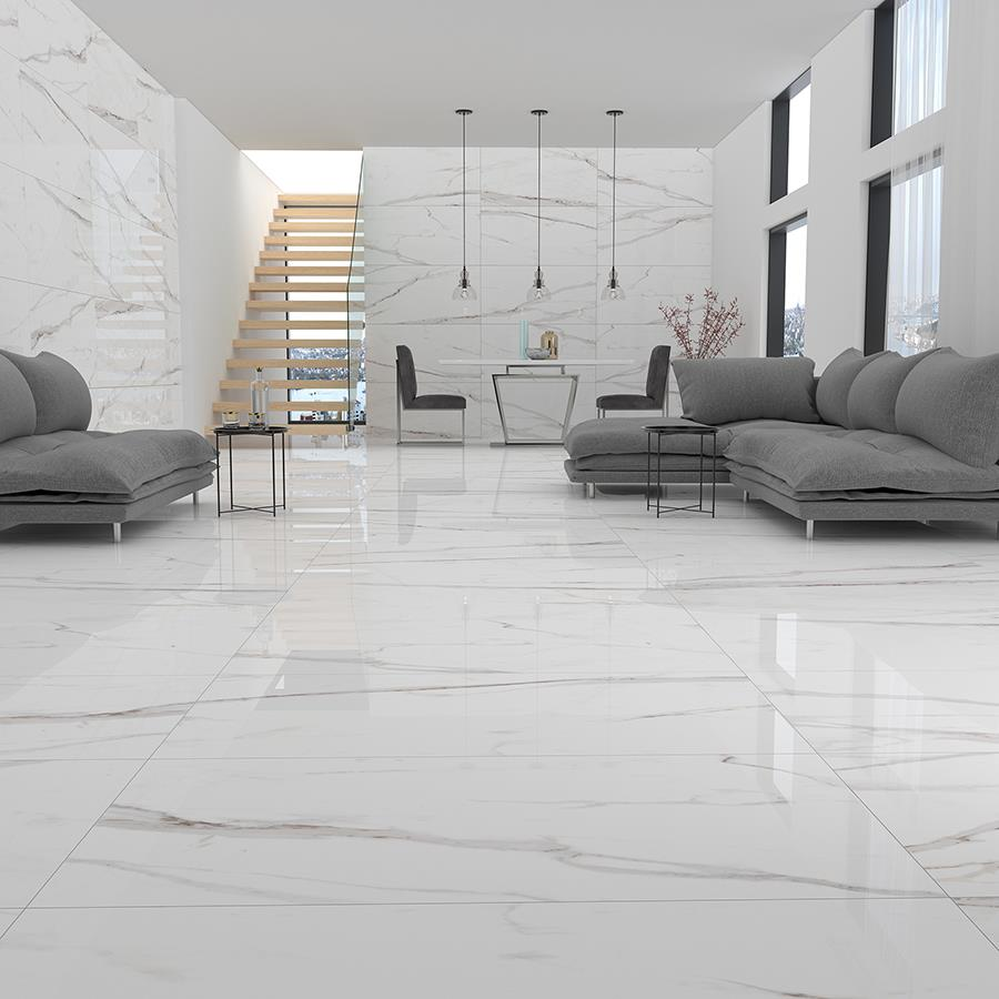 XXL Navona Calacatta Polished Indoor Wall&Floor Porcelain Tile-1200x600mm
