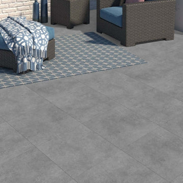 Cemento Anthracite Outdoor Porcelain Paving Slabs - 600x600x20 mm