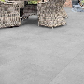 Cemento Grey Outdoor Porcelain Paving Slabs - 800x800x20 mm