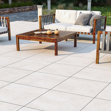 Cemento Ivory Outdoor Porcelain Paving Slabs - 600x600x20 mm