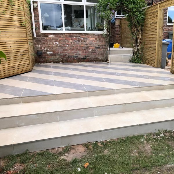 Cemento Ivory Outdoor Porcelain Paving Slabs - 600x600x20 mm