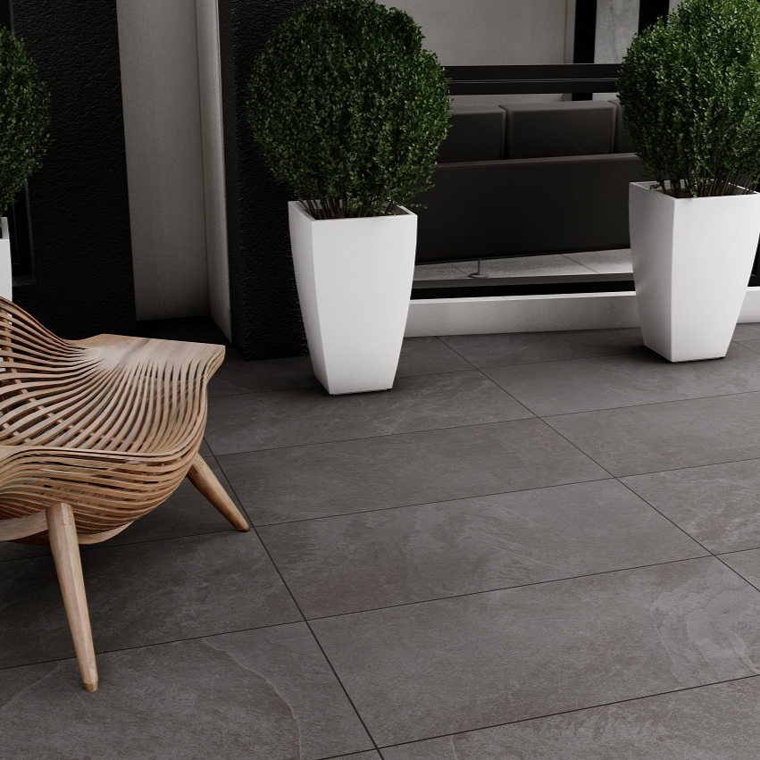 Cool Black Outdoor Porcelain Paving Slabs - 1200X600x20 mm