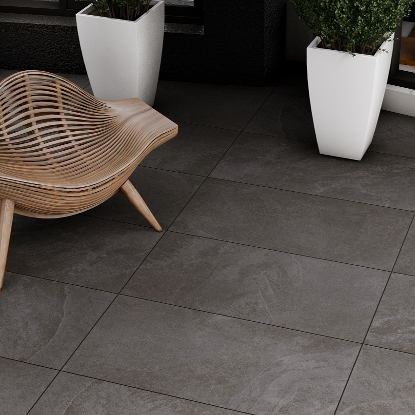 Cool Black Outdoor Porcelain Paving Slabs - 1200X600x20 mm